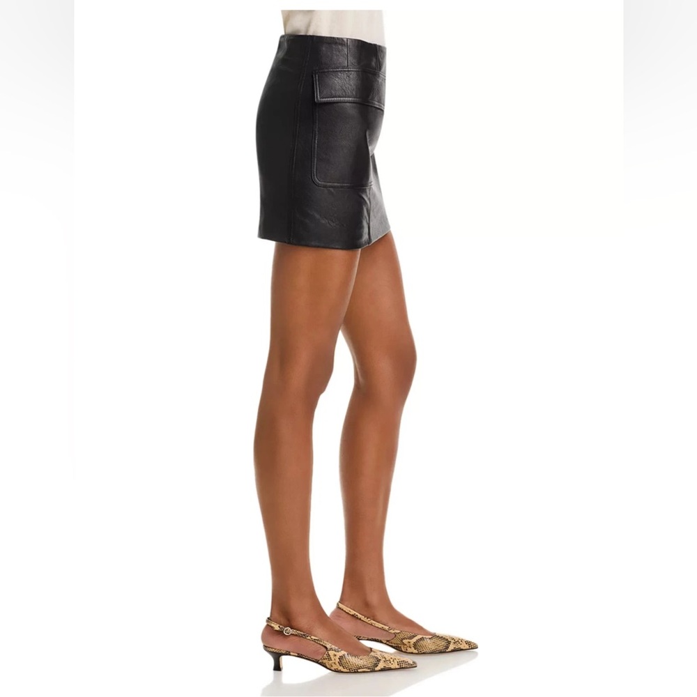 Frame Women The Leather Cargo Skirt Size 4 Black Mini NEW - Picture 5 of 14